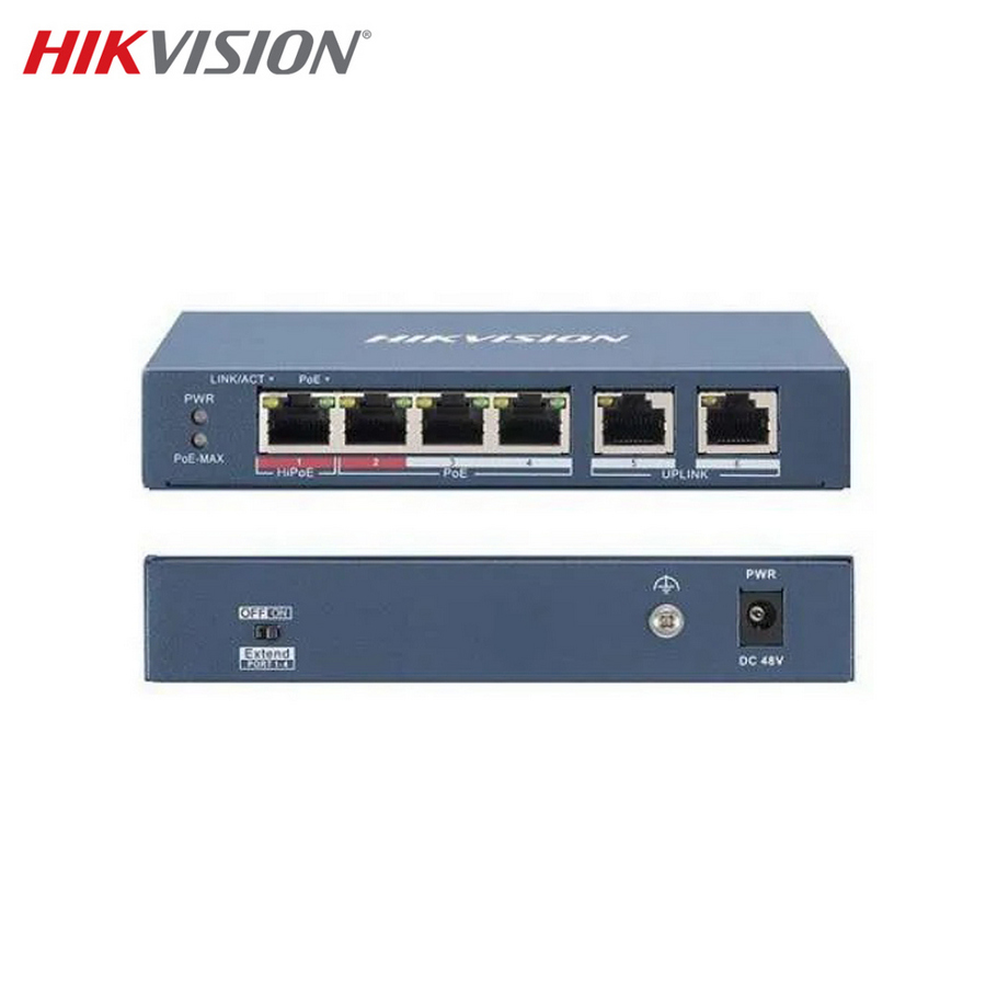 Fast Ethernet Unmanaged HIKVISION POE Switch 4 Port - utama